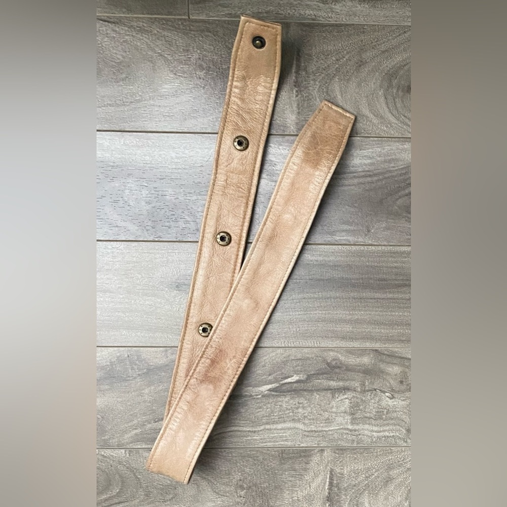 Sash Bag Spare Strap Extra Tan Genuine Leather Adjustable Snaps